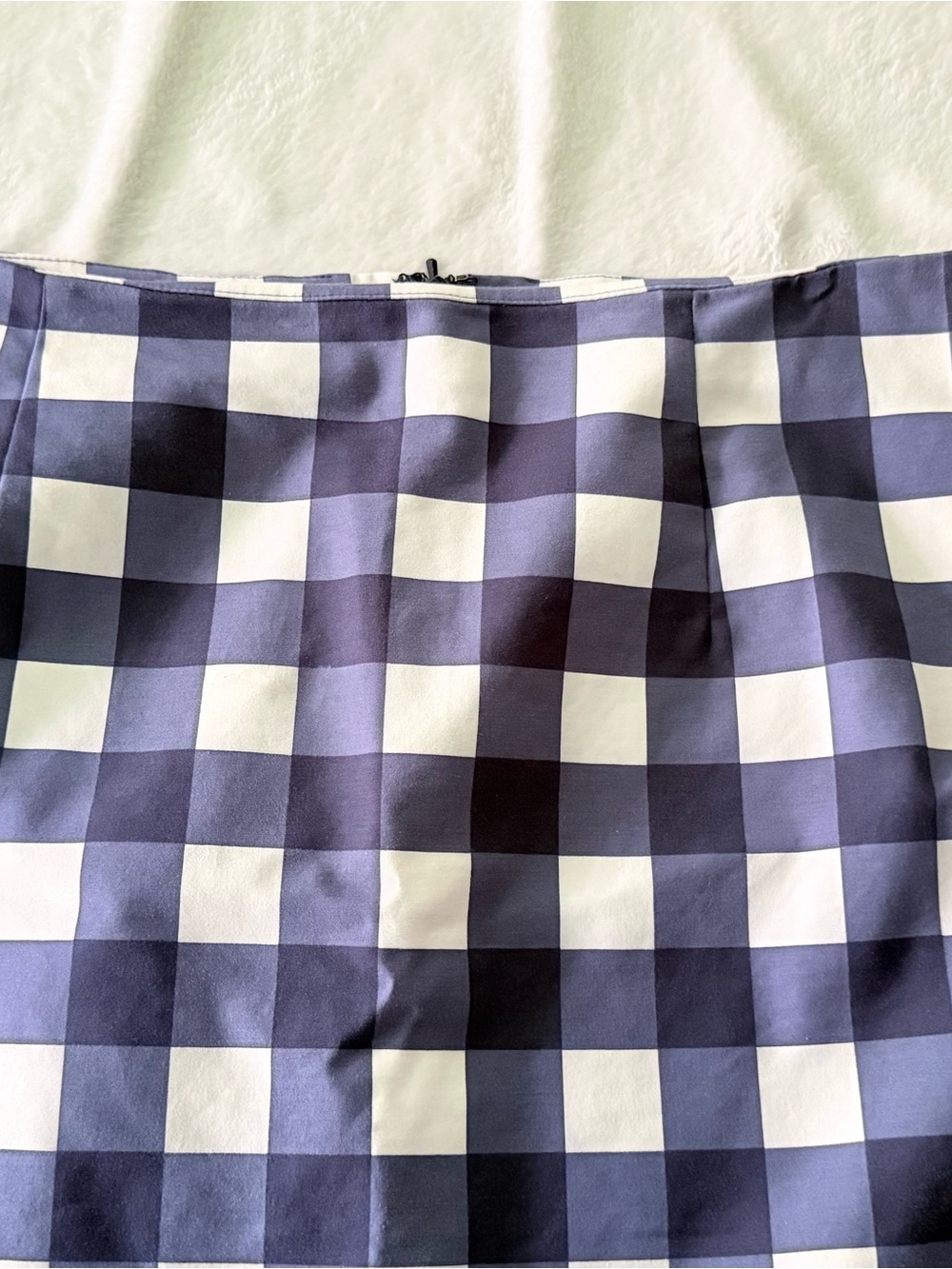 Boden Blue & White Checked Plaid Pencil Skirt 12L 12 - Picture 3 of 5